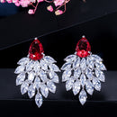 Pera Hochwertige handgemachte Vintage Frauen Party Jewerly Bohemian Style Big Green Stone Drop Ohrringe mit Zirkonia E053