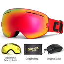 COPOZZ Marke Professionelle Skibrille Doppelschichten Objektiv Anti-Fog UV400 Große Skibrille Skifahren Snowboard Männer Frauen Schneebrille