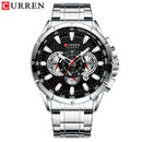 CURREN Sportuhren Herren Luxusmarke Quarzuhr Edelstahl Chronograph Big Dial Armbanduhr mit Datum Relogio Masculino