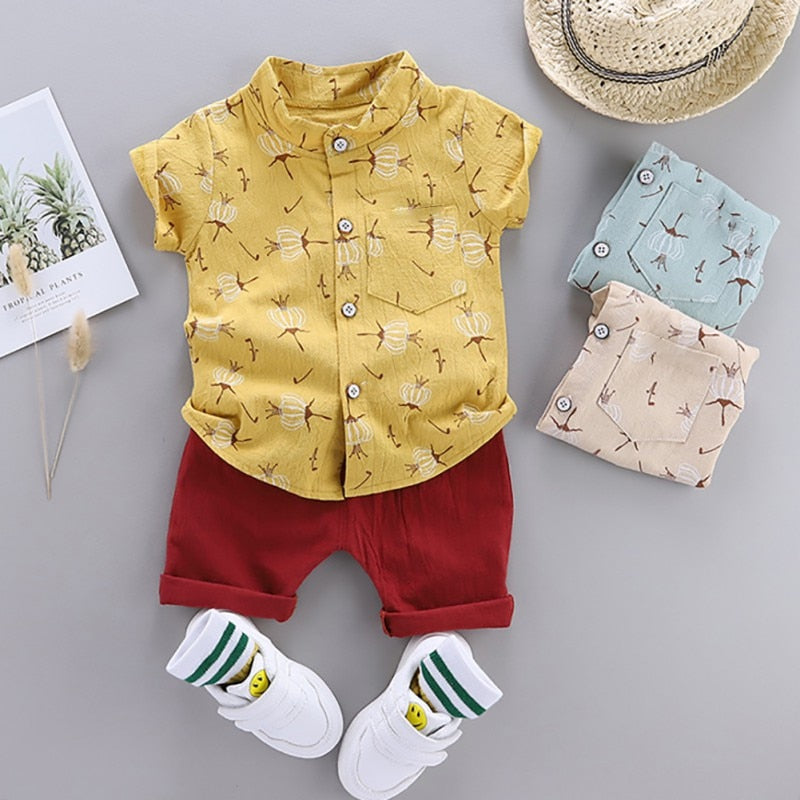 Summer Children&#39;s Clothes Sets Boys T-shirt and Shorts Pants 2 pieces Clothing sets children&#39;s clothing Baby Boys clothes