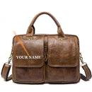 WESTAL Men&#39;s Bag Genuine Leather Men&#39;s Briefcases Laptop Bag Leather Totes for Document Office Bags for Men Messenger Bags 8002