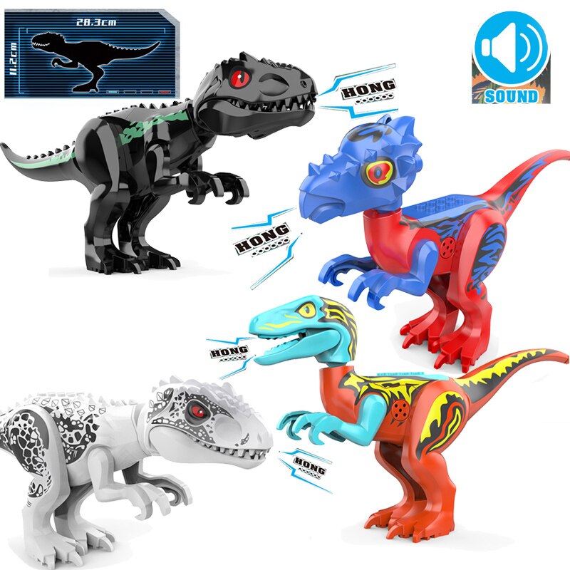 Neue Jurassic Dinosaurier Regenwald Tiere DIY Blöcke Dinosaurier Mini Modelle Bausteinziegelsteine ​​Kind Dino Spielzeug Für Kinder