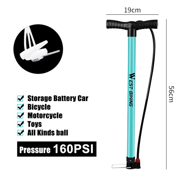 WEST BIKING Bike Floor Pump 120/160PSI Bomba de ciclismo de alta presión Inflador de aire Schrader Presta Valve Road MTB Bicicleta Neumático Bomba