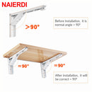 NAIERDI 2PCS Triangle Folding Angle Bracket Heavy Support Adjustable Wall Mounted Bench Table Shelf Bracket Furniture Hardware