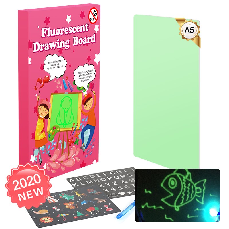 Magic Luminous Drawing Board Children Toy Tablet Draw In Dark Magic Light-Fun Fluorescent Pen Children Educational Toy For kids