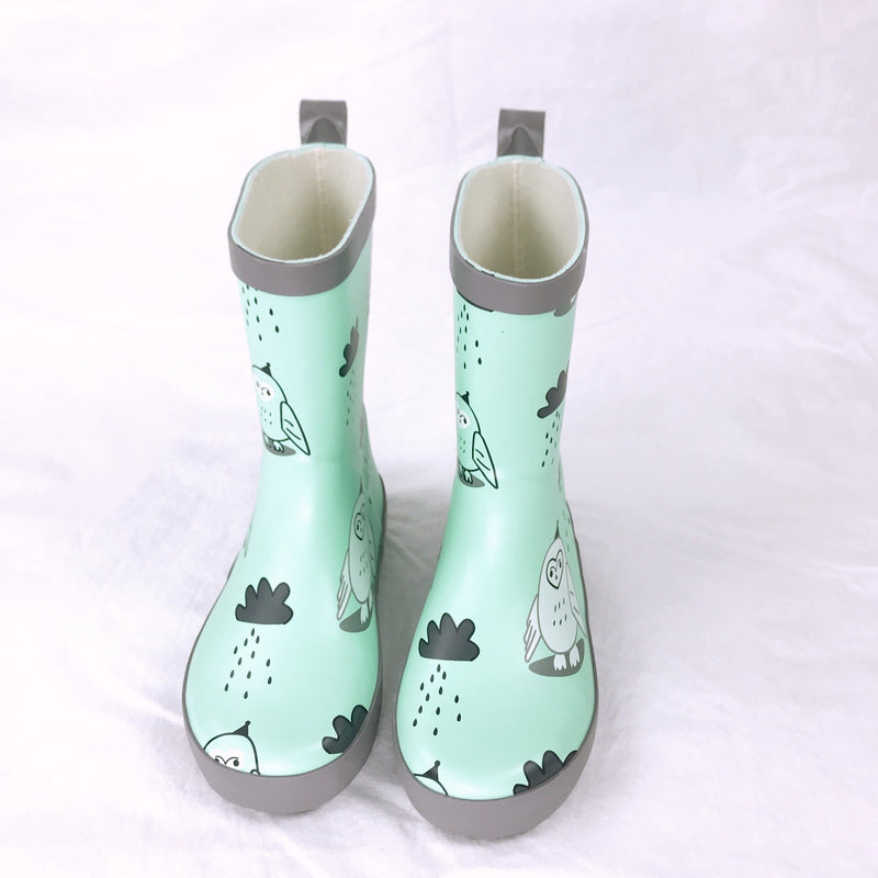 Zapatos de lluvia para niños y niñas, botas de goma con estampado de dibujos animados bonitos para niños, zapatos de agua impermeables para bebés Kalosze Dla Dzieci