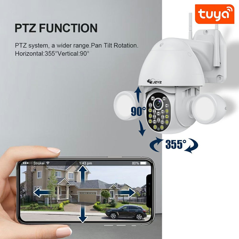 Cámaras de seguridad con reflector de 3MP con Wifi Tuya Smartlife Google Alexa AI Seguimiento automático Detección de movimiento CCTV Vedio Vigilancia