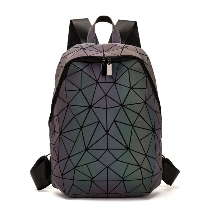 Set Backpacks Women Geometric Luminous Backpack School Purse Holographic Noctilucent Travel Bagpack Female Student Rucksack 2021