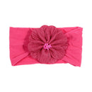 Nishine Weiches Stretch-Satin-Rosen-Blumen-Baby-Stirnband, Neugeborene, Knoten, breite Nylon-Kopftücher, Turban, Mädchen, Kopfbedeckung, Kinder-Foto-Requisiten