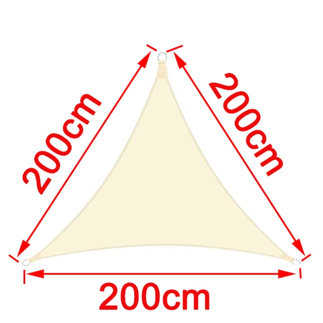 Beige 300D Waterproof Polyester Shade Sail, Triangle, Rectangle, Square Awning for Outdoor Garden, Beach, Terrace, Pool Awning