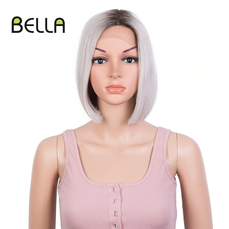 Bella Bob Perücke Synthetische Spitzeperücke Kurzer Blonder Bob Pink 613 Rote Zitrone Spitze Kurzes Haar 10-13 Zoll Perücken Für Frauen Lolita Cosplay