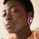 Pauli Manfi New Fashion Damen Strass Multicolor Ohrringe Elegante Damen Persönlichkeit Super große Ohrstecker