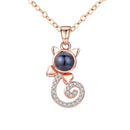 Benutzerdefinierte Paare Foto Anhänger Halsketten 100 Sprachen Ich liebe dich Halskette Projektion Erinnerung Liebhaber Schmuck