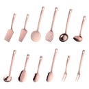 4/12pcs Stainless Steel Kitchen Utensils Gold Cooking Tool Long Serving Sets Scoop Spoon Fork Turner Ladle Cake Shovel