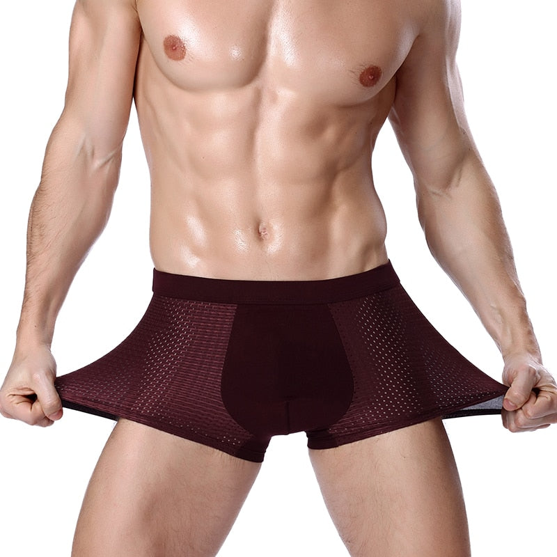 8XL Plus Banboo Fiber Men Underwear Male boxer  Solid Panties Shorts Men&