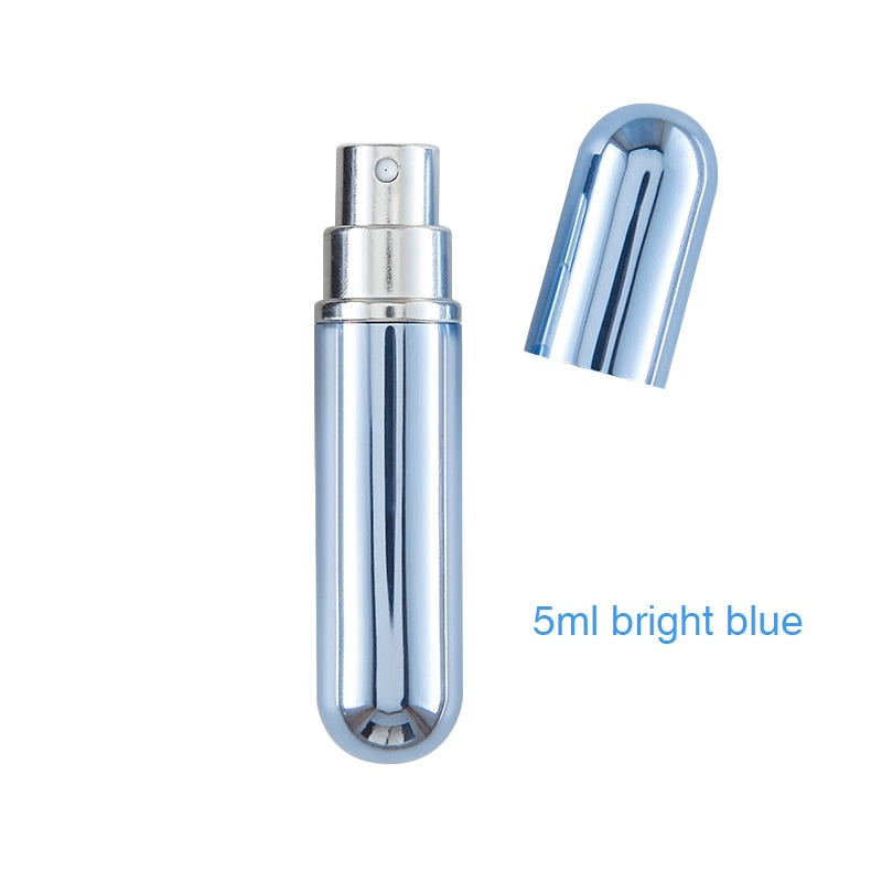 5ml Portable Refillable Mini Spray Perfume Bottle Travel Aluminum Atomizer Empty Cosmetic Container Free Custom Logo