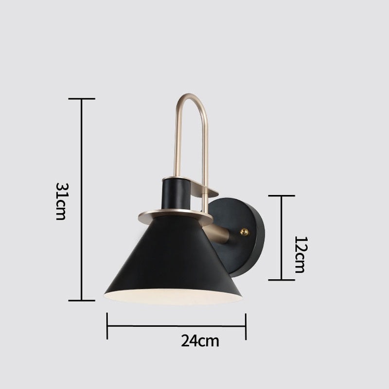 Lámpara de pared con forma de trombón LED de simplicidad nórdica para cocina, comedor, dormitorio, vestíbulo, estudio, mesita de noche, pasillo, lámpara de pared de habitación para niños