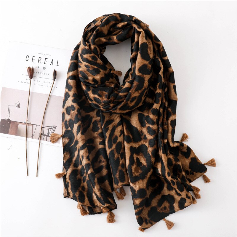 2021 Fashion Women Gradient Leopard Print Scarf Soft Pretty Big 180*100cm Leopard Stole Thin Warm Large Shawls cachecol Wraps