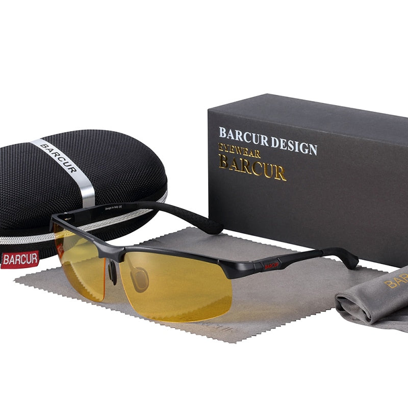 BARCUR Aluminium Magnisium Sport Sonnenbrille Polarisierte Leichte Autofahrerbrille Herren Damen