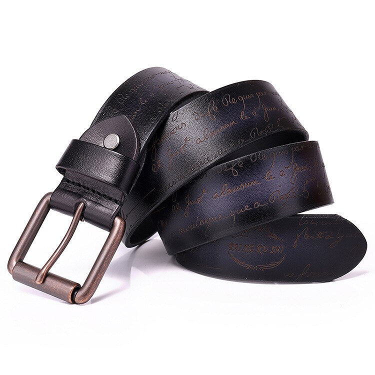 Envío gratis, 2021 nuevo cinturón de hebilla de cuero de vaca natural. Cinturones de cuero 100% genuino. Cinturón de cuero de estilo japonés vintage de moda