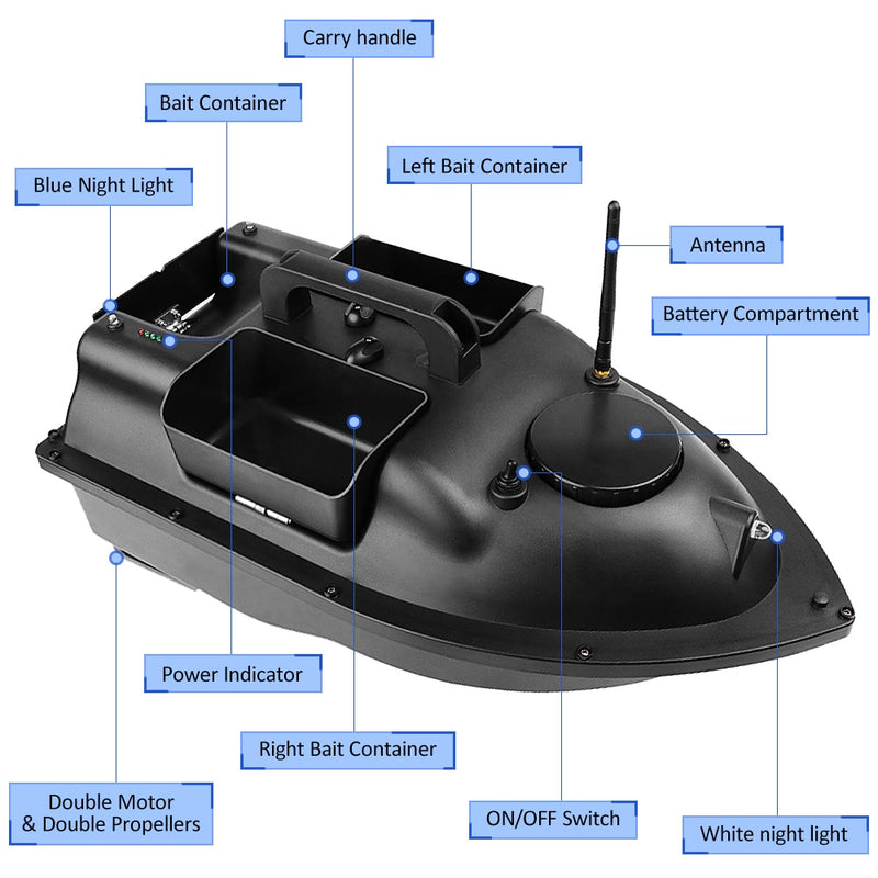Smart Fishing Bait Boat RC D11 500M Wireless Remote Control Fishing Feeder Toy Fishing Boat Remote Range Fish Finder Speedboat