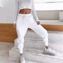 2019 Neue Kordelzug Taille Cargo Sporthose Frauen Elastische Manschette Lässige Sporthose Frauen Jogger Streetwear Freizeithose