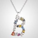 ANDYWEN 925 Sterling Silber 26 Buchstaben Gold Initial AB Anhänger Halskette Dünne lange Kette Verstellbarer Mini PG CZ Schmuck