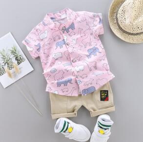 Sommer Baby Jungen Kleidung Set Infant Cartoon Dinosaurier Print Kurzarm Shirt + Hose 1 2 3 4 Jahre Kind Kleinkind Jungen Outfit