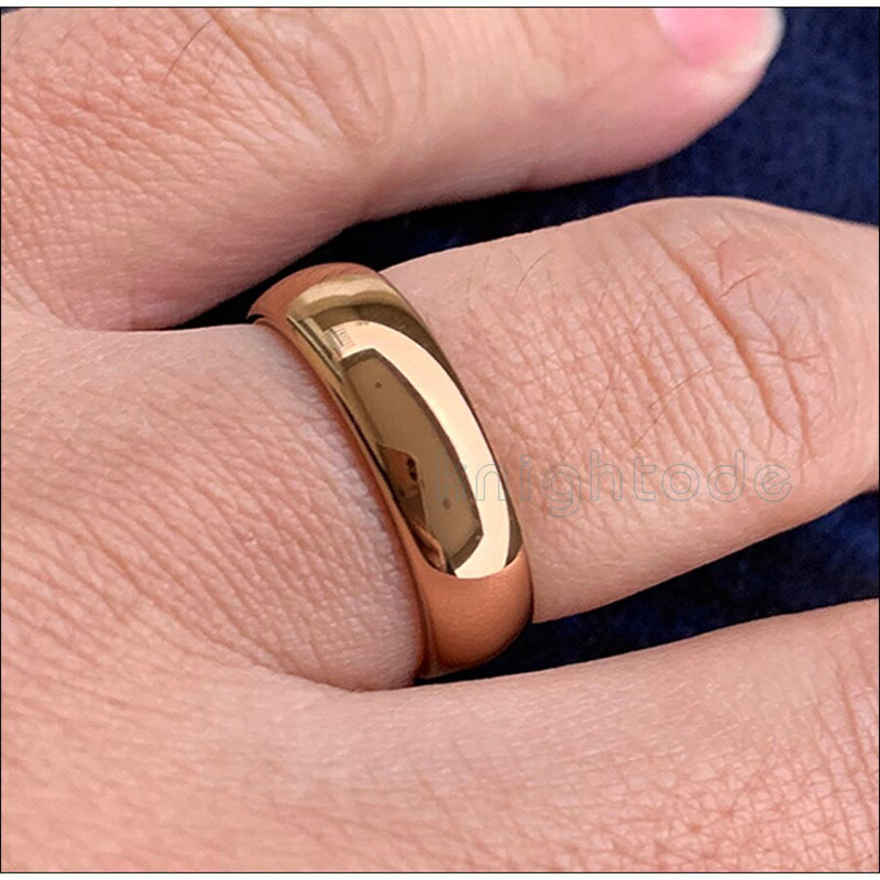 Classic Rose Gold Tungsten Wedding Ring For Women Men Tungsten Carbide Engagement Band Dome Polished Finish 8mm 6mm Ring