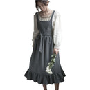 Delantales de cocina de lino y algodón Retro para mujer