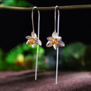 Lotus Fun Plata de Ley 925 auténtica, joyería fina hecha a mano Original Natural, bonitos pendientes colgantes de moda con flores florecientes para mujer