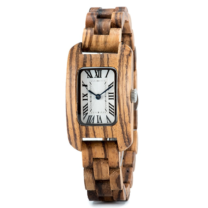 BOBO BIRD Relojes de madera para mujer Bamboo Zebra часы женские uhren damen Quartz Ladies FaWatches zegarek damski en caja de madera