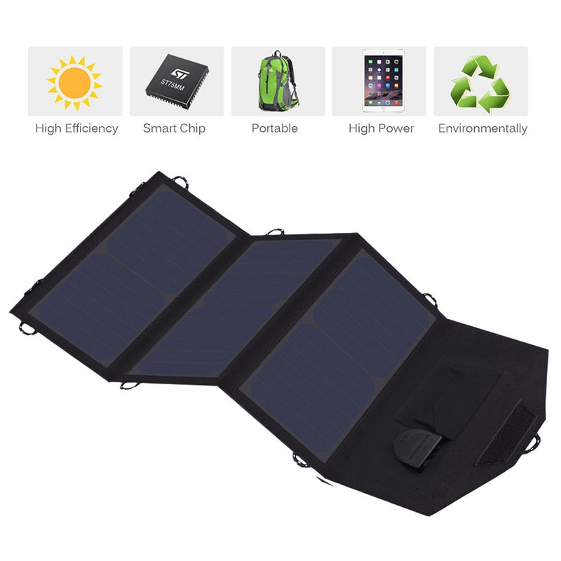 ALLPOWERS 18V 21W Solarladegerät Solarpanel Wasserdicht Faltbare Solar Power Bank für 12V Autobatterie Handy Outdoor Wandern