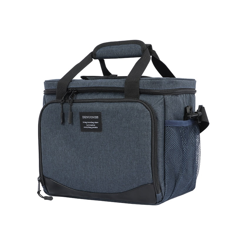 DENUONISS-fiambrera térmica aislada de 13L para el trabajo, Bolsa de Picnic, Bolsa de coche, nevera, bolso de hombro portátil