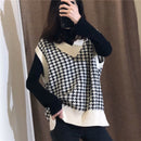Hirsionsan V-Ausschnitt Strickpullover Weste Frauen 2021 Neue Koreanische Kaschmir Lose Weste Pullover Weibliche Feste Ärmellose Strickwaren