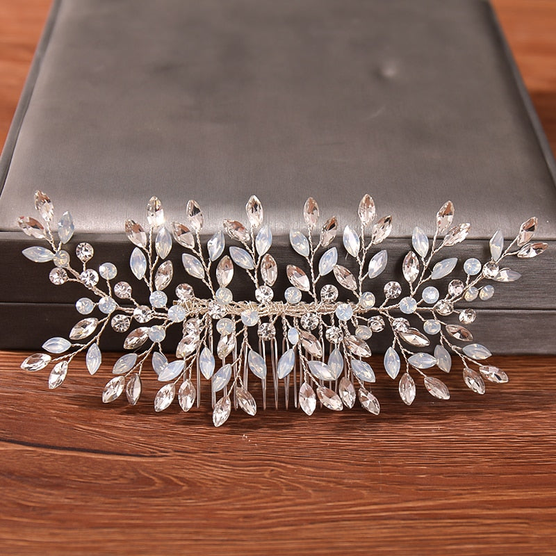 Wedding Hair Combs Bridal Hair Accessories For Women Hair Jewelry Silver Color Pearl Rhinestone Head Jewelry Women Accessories