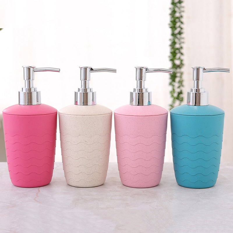 4Pcs/Set Bathroom Accessories Wheat Straw Eco-Friendly Soap Dish Dispenser Bottle Washroom Toothbrush Holder Cup Suit