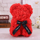 25*16 Cm Diy Teddy Rose Bear with Box Artificial PE Flower Valentine&