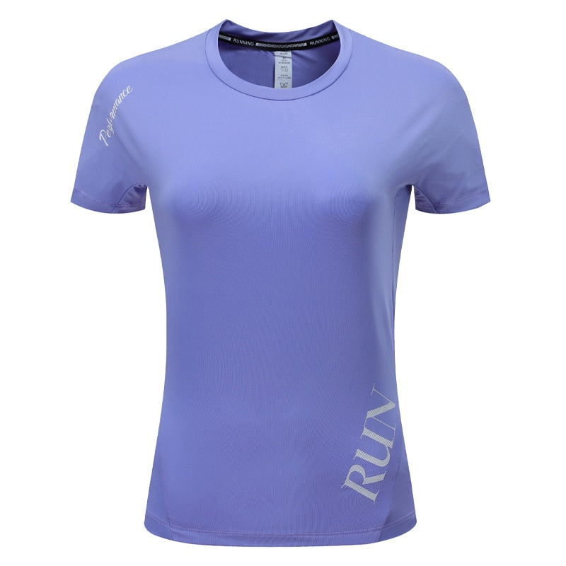 Yoga Run Clothes Breathable Sport Quick Dry Women Workout Shirts Traning Gym Blouse Outdoor Active Slim Short Sleeves