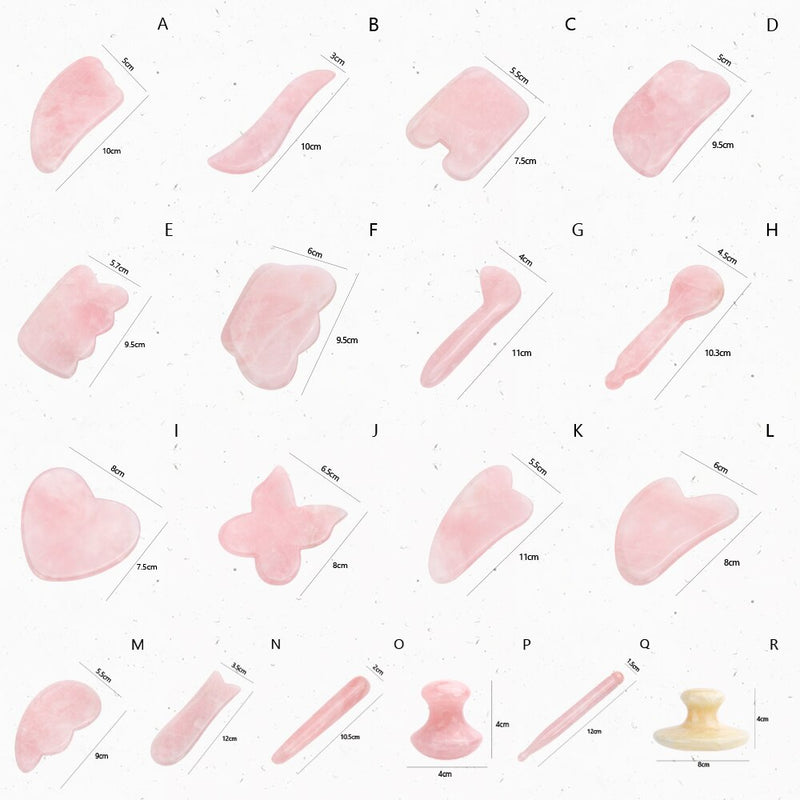 Natural Rose Quartz Jade Gua sha Stone Board Massage Gua Sha Scrapers Board Plate Jade Face Massage Tool For Face Neck Back Body