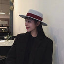 VRIGINER Hochwertiger Herbst-Winter-Fedora-Hut für Damen, Mode, große Frauen, 100 % Wollhut, flacher Damenhut mit breiter Krempe für den Winter