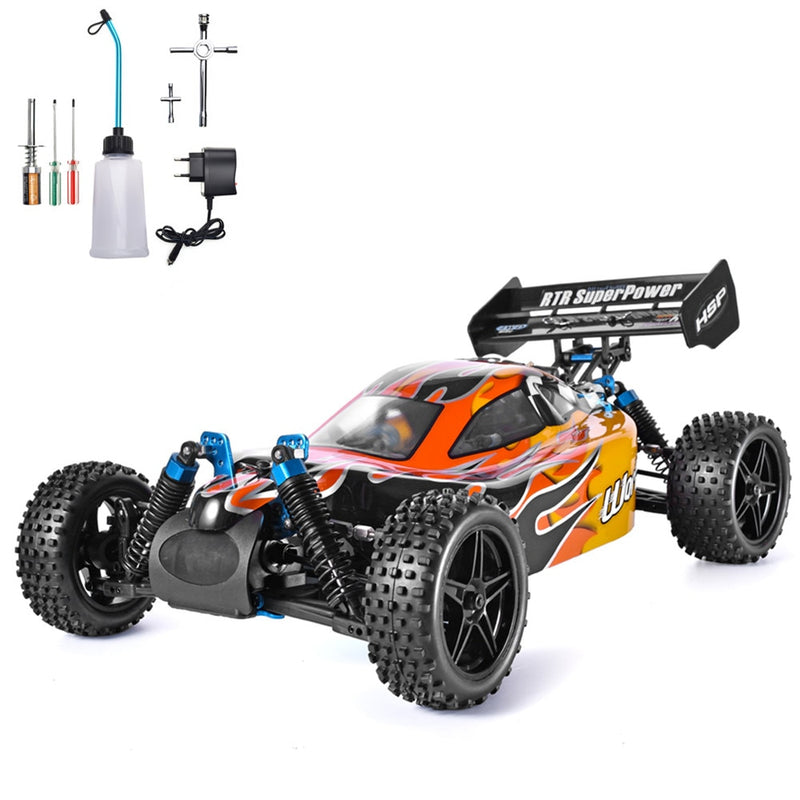 HSP RC Car 1:10 Scale 4wd Two Speed ​​Off Road Buggy Nitro Gas Power Remote Control Car 94106 Warhead High Speed ​​Hobby Toys