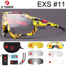 X-TIGER Photochrome Fahrradbrille 5 Linsen UV400 Mountainbike Brille Herren Outdoor Sport Fahrradbrille mit Myopie Rahmen