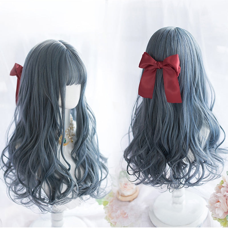 SHANGKE Synthetic Red Black Blonde White Lolita Wigs For Women Long Straight Wig With Bangs Genshin Impact Cosplay Wig