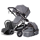 High Landscape Kinderwagen 3 in 1 mit Autositz Rosa Kinderwagen Luxus Reisekinderwagen Autositz und Kinderwagen Babytrage Kinderwagen