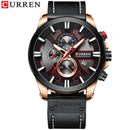 CURREN Fashion Chronograph Uhr Herren Lederuhr Casual Sportuhren für Herren Quarz Armbanduhr Relogio Masculino