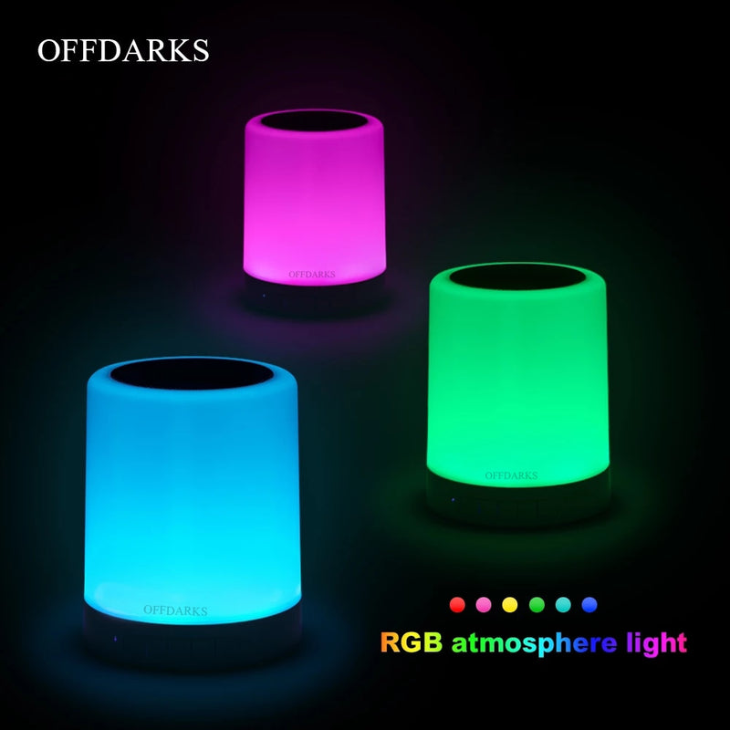 OFFDARKS Smart Bluetooth Speaker LED Night Light Touch Control USB Charging Portable child Bedroom RGB Dimmable Bedside Lamp