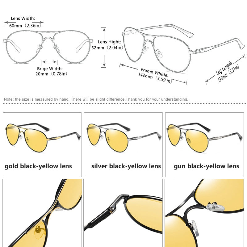 2022 nueva tendencia gafas de sol fotocromáticas de aviación inteligentes polarizadas para hombre visión nocturna de día gafas de sol de conducción gafas de sol masculinas