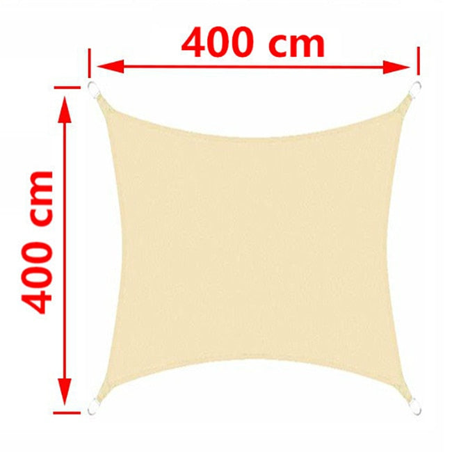 Beige 300D Waterproof Polyester Shade Sail, Triangle, Rectangle, Square Awning for Outdoor Garden, Beach, Terrace, Pool Awning