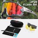 ACEXPNM Polarisierte Mountainbike Fahrradbrille Outdoor Sports Fahrradbrille UV400 4 Linsen Fahrradbrille Herren Damen Sonnenbrille